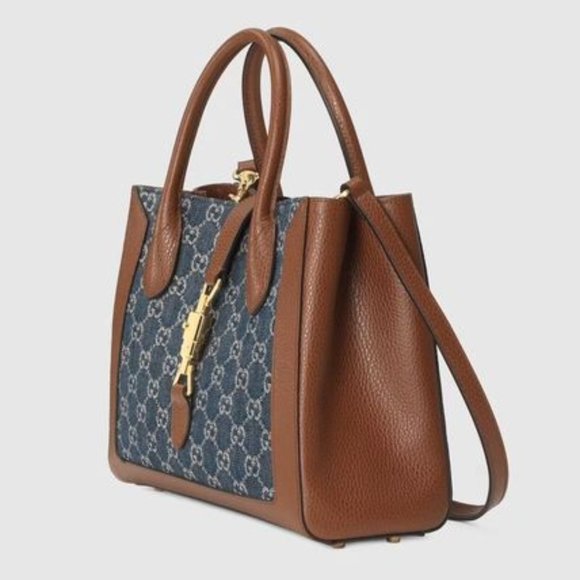 Gucci Jackie 1961 Medium Tote Bag in Denim NEW IN DUST BAG - Picture 2 of 7